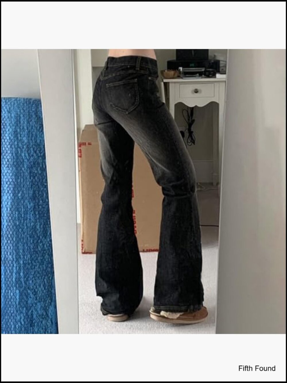 Y2K Bootcut Jeans Wide Leg Flared Denim Pants Low Rise Stretch Bell Bottom - Picture 3 of 4